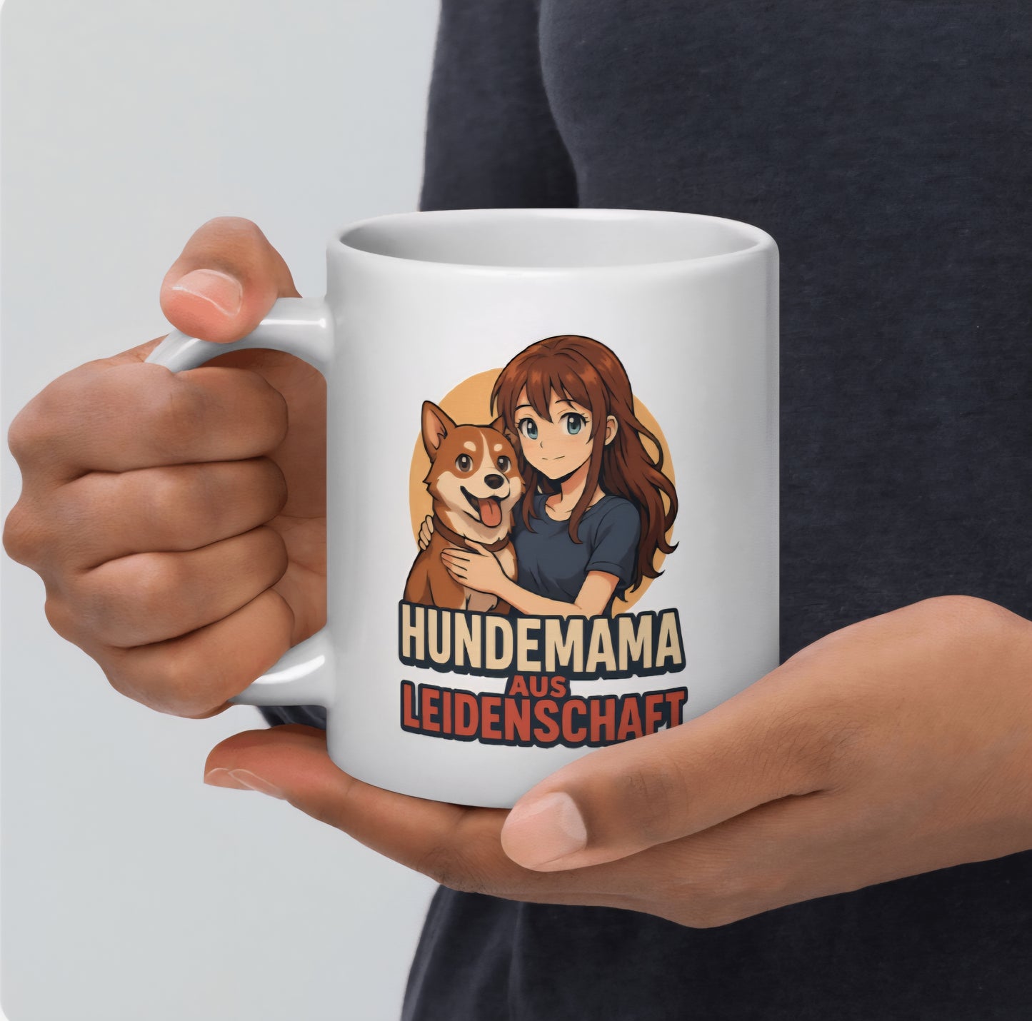 Tasse „Hundemama aus Leidenschaft“ – Anime-Style Becher für wahre Hundeliebhaberinnen